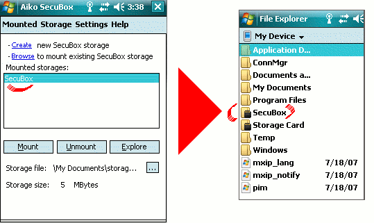 SecuBox for Pocket PC Screenshot